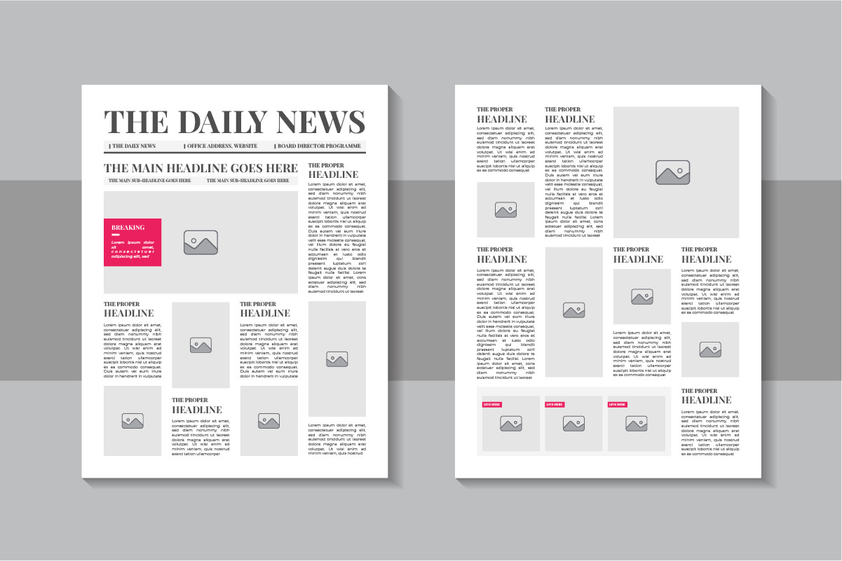 Newspaper template layout design