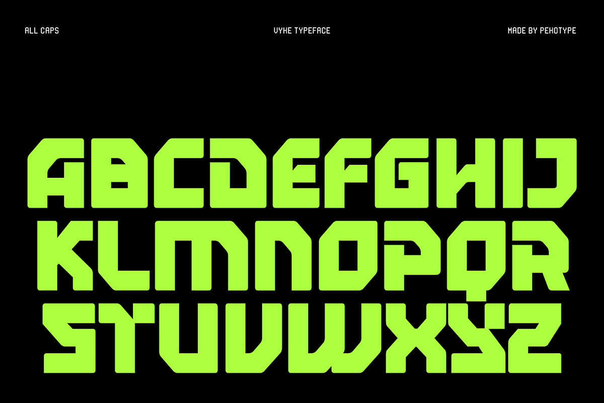 Vyke - Bold Modern Futuristic Font, a Sans Serif Font by Pekotype (Photo 3 of 15)