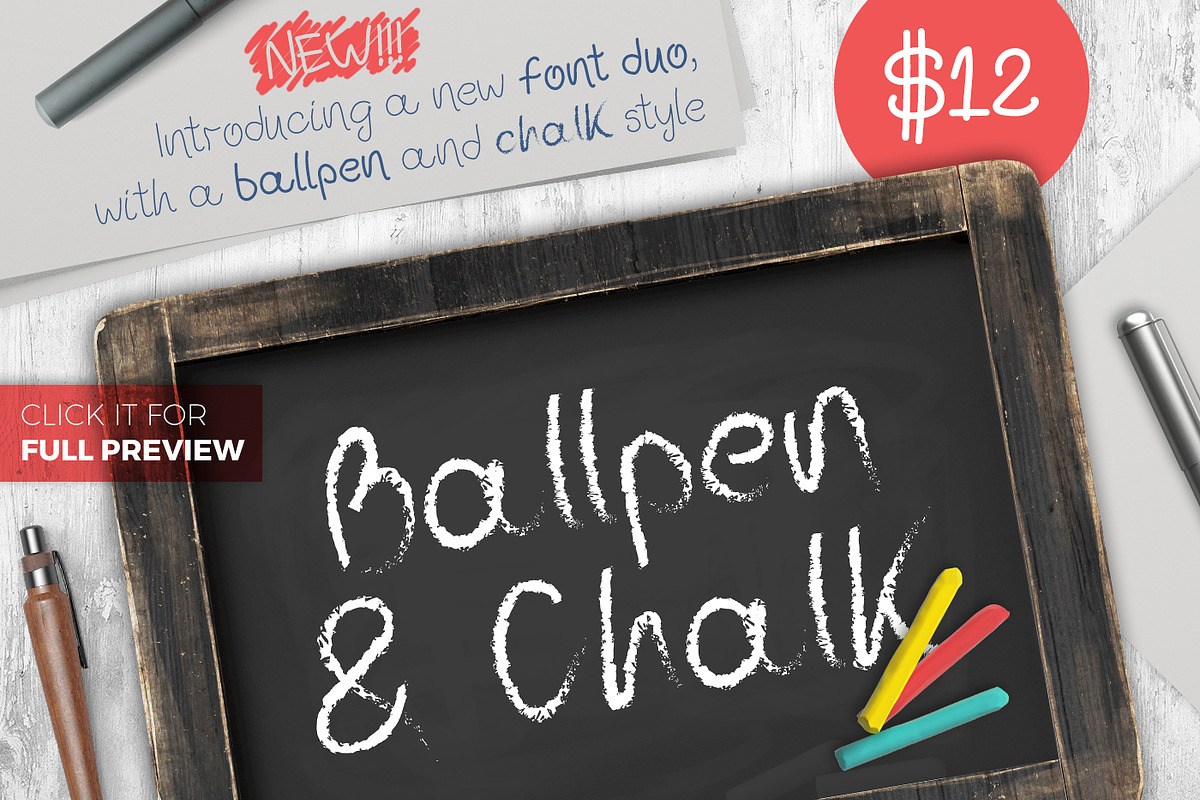 Ballpen and Chalk Typeface