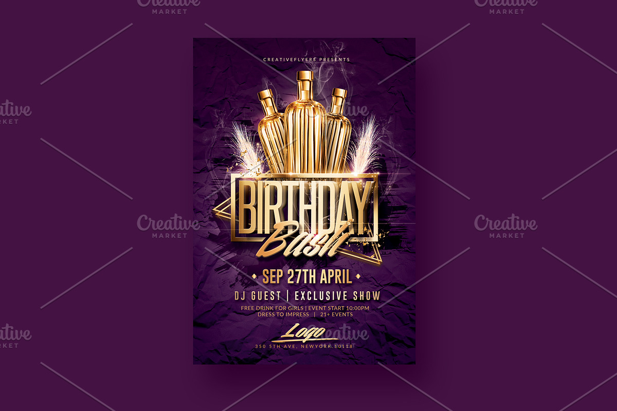 Birthday Party Flyers, a Flyer Template by Rome B Creation (Photo 5 of 6)