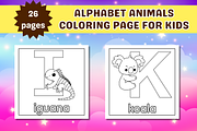 Cute Alphabet Animals Coloring Page, an Education Illustration by Salaly (Thumbnail 4 of 12)