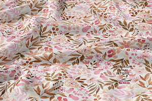 Beige Watercolor Floral Pattern