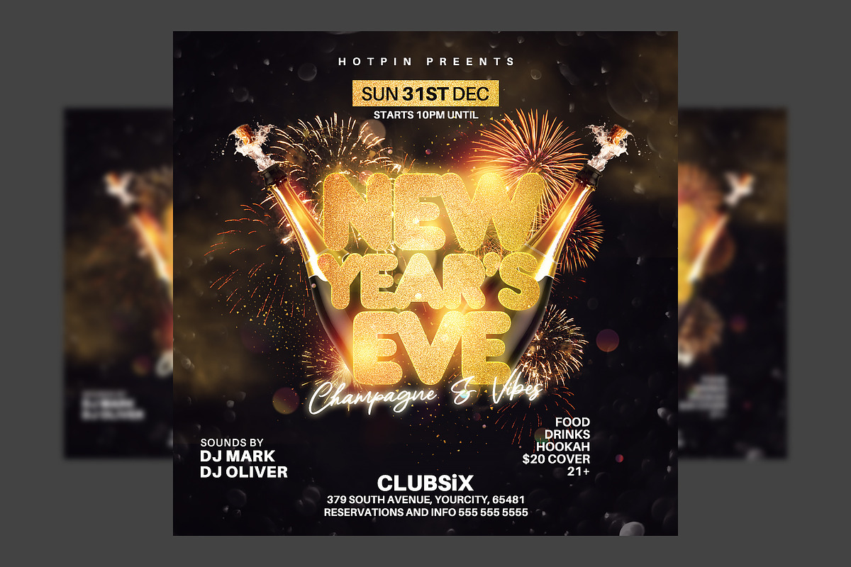 New Year Eve Party Flyer Template, a Flyer Template by Hotpin (Photo 1 of 2)