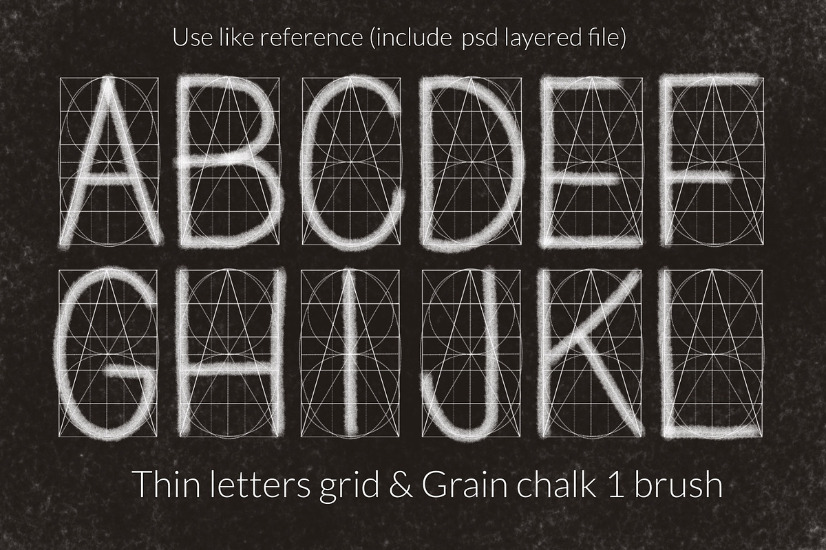 Procreate letter builder chalk brush, a Brush Add-On by Let's Art (Photo 5 of 11)