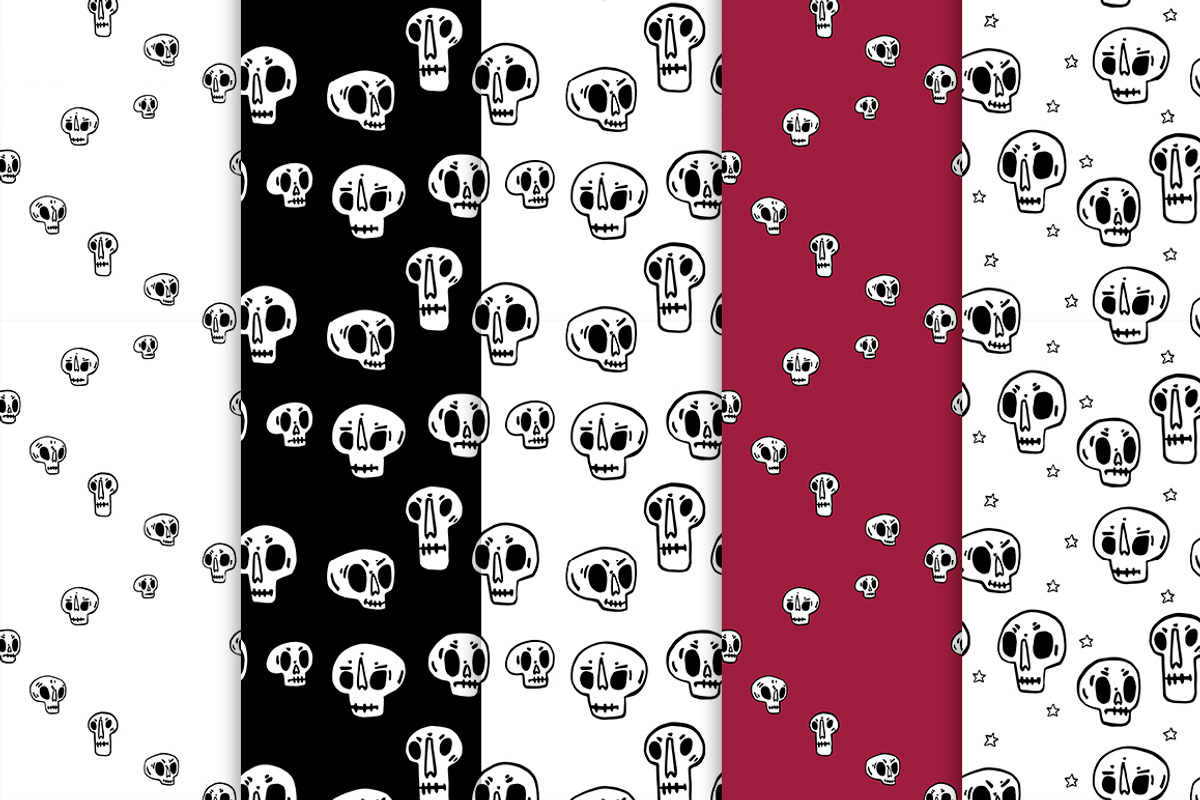 HALLOWEEN SKULLS 10 patterns, a Pattern Graphic by Ja Polina ArtShop (Photo 6 of 7)
