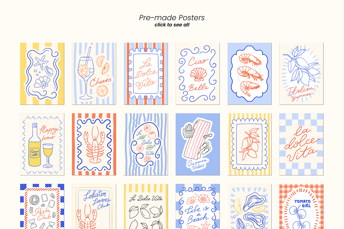 La Dolce Vita Hand Drawn Collection, an Object Illustration by Felizabeth Design (Photo 12 of 15)