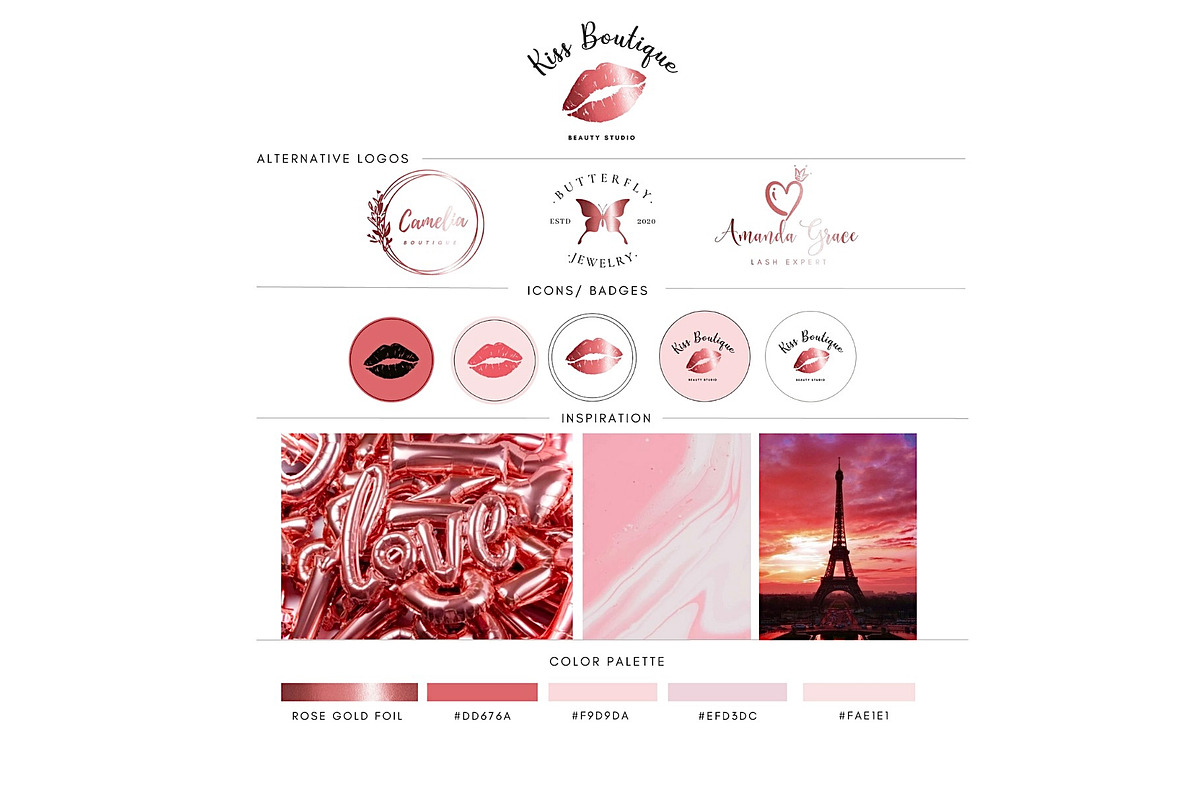 Pink Rose Branding Kit Canva, a Branding & Logo Template by CopertiniStudio (Photo 2 of 7)
