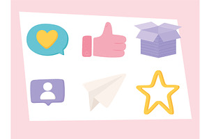 social media set, a Technology Illustration by studiogstock