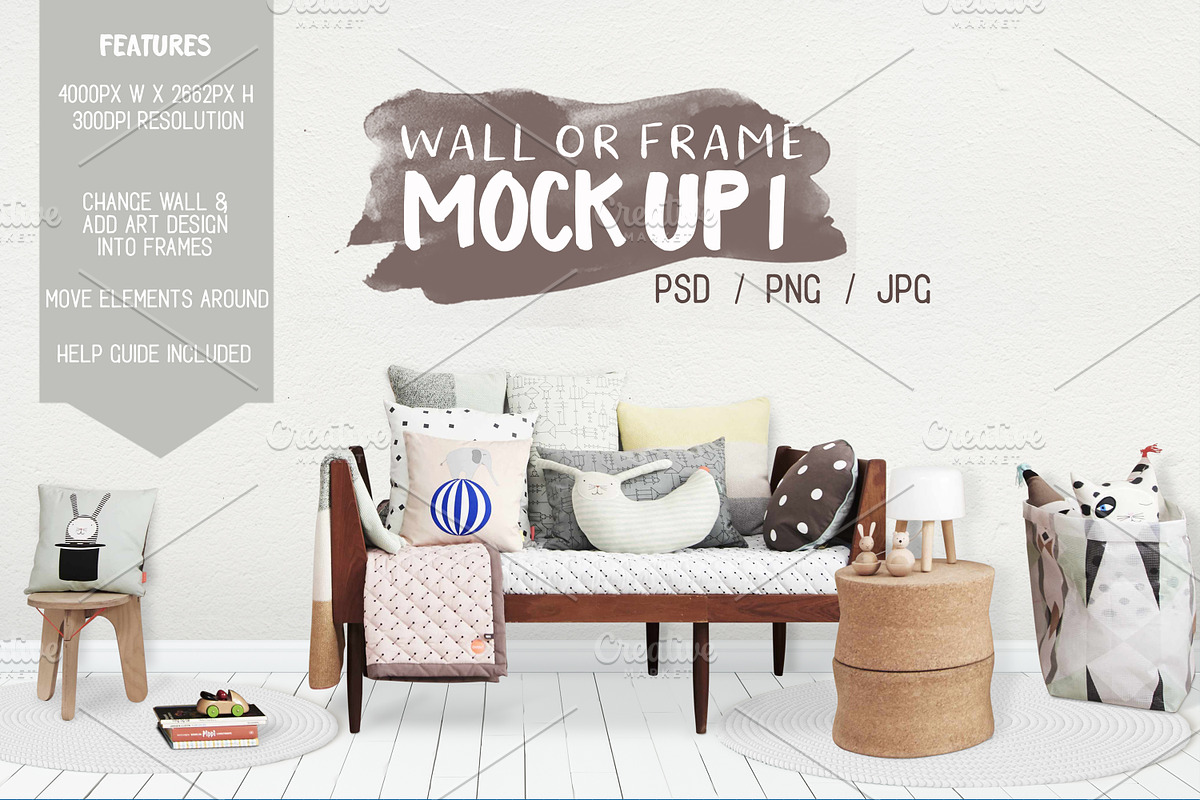 Kids Room Wall/Frame Mock Up 1, a Print Template by Whimsicality (Photo 1 of 5)