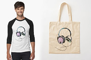 Headphones. Sketch and patterns, an Illustration by Canatic (Thumbnail 4 of 9)