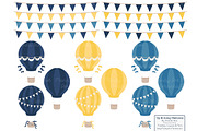 Navy & Lemon Hot Air Balloons, an Illustration by Amanda Ilkov (Thumbnail 4 of 5)