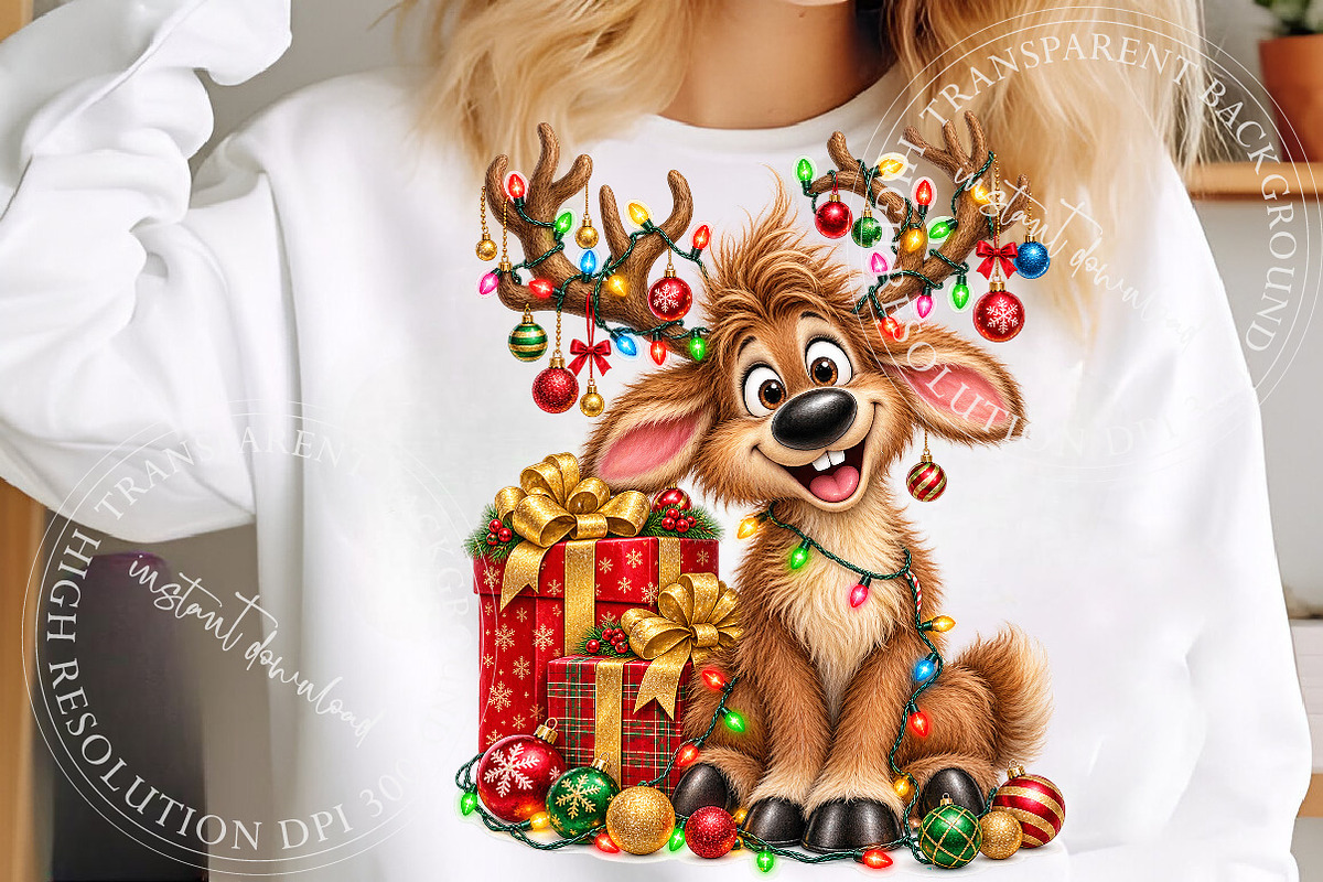 Whimsical Christmas Dogs Clipart, a Work Illustration by SinaCreation (Photo 5 of 6)