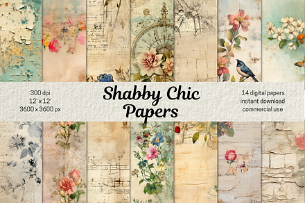 Shabby Chic Journal Pages, a Background Graphic by Mash Mash Stickers