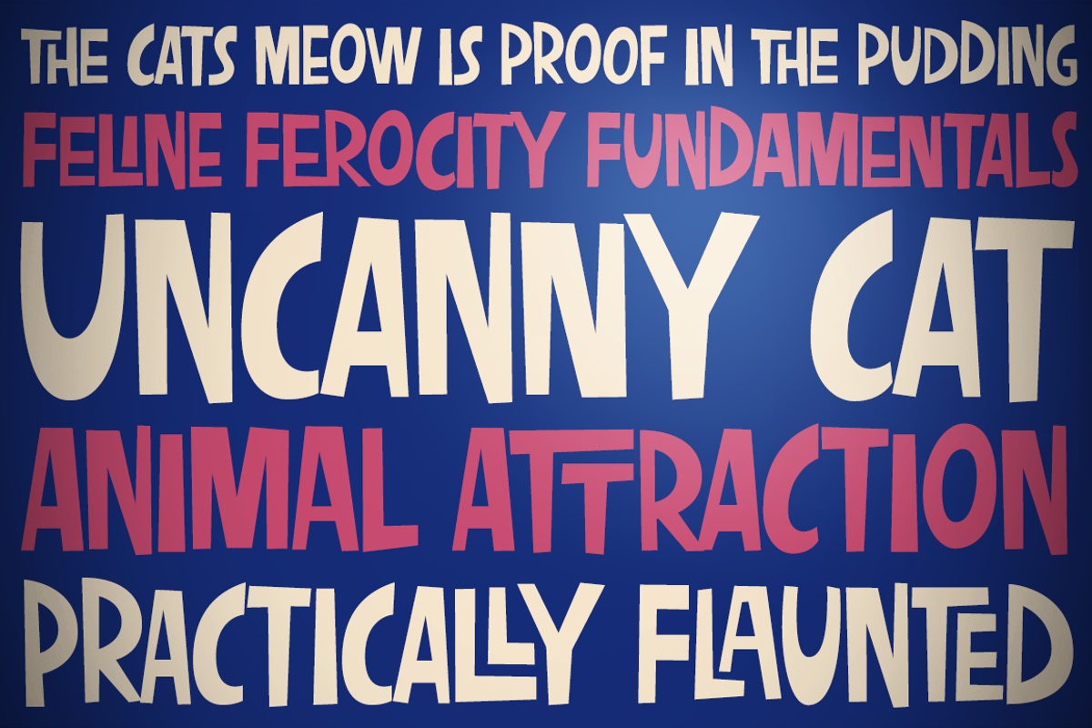 Uncanny Cat PB, a Font by Pink Broccoli (Photo 1 of 5)