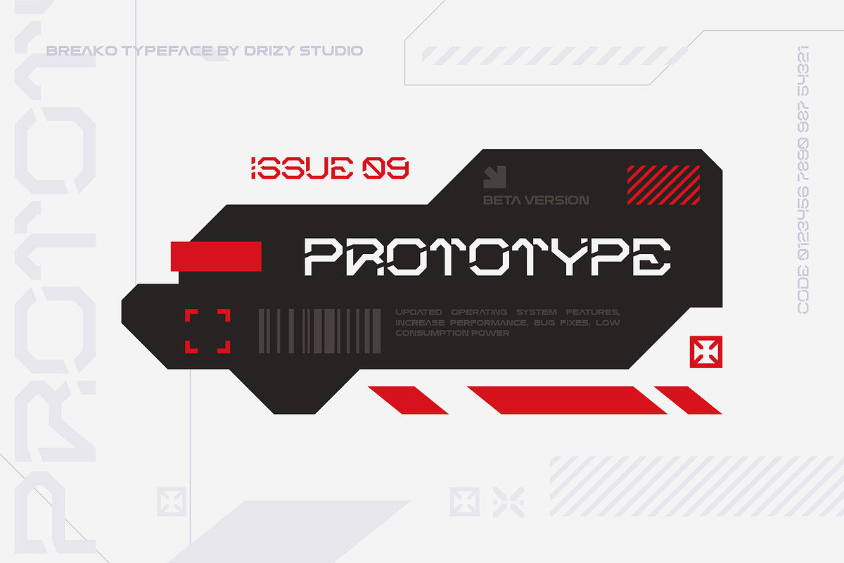 Breako - Futuristic Stencil Font, a Sans Serif Font by Drizy (Photo 6 of 10)