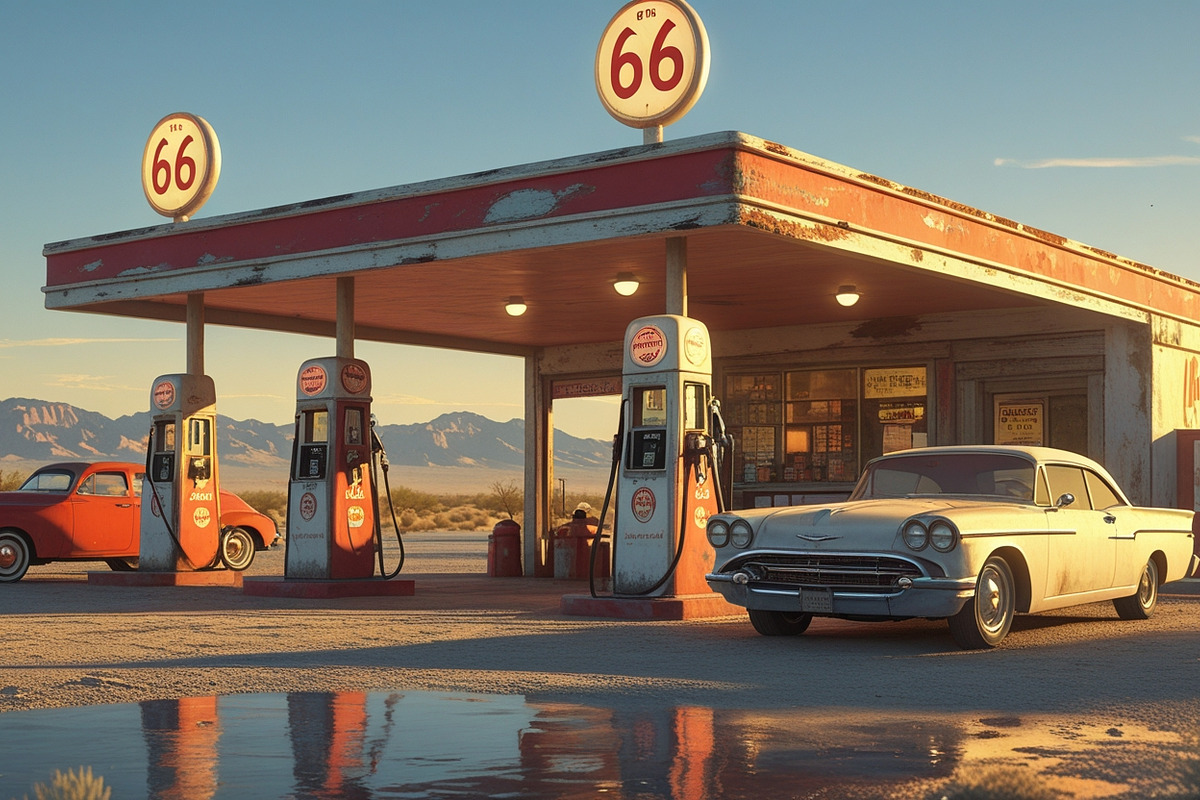 6 Retro Route 66 Gas Station Photos, an Industrial Photo by adenpinkstore (Photo 3 of 7)
