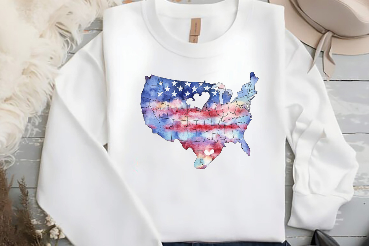 USA Map Puzzle 4th of July Clipart, an Illustration by DreamCafeArt (Photo 4 of 7)