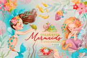 Colourful Mermaids, an Animal Illustration by Anna Babich (Thumbnail 1 of 7)
