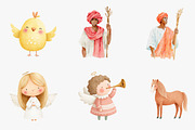 Christmas nativity clip art cute ani, an Illustration by CreationArt (Thumbnail 4 of 5)