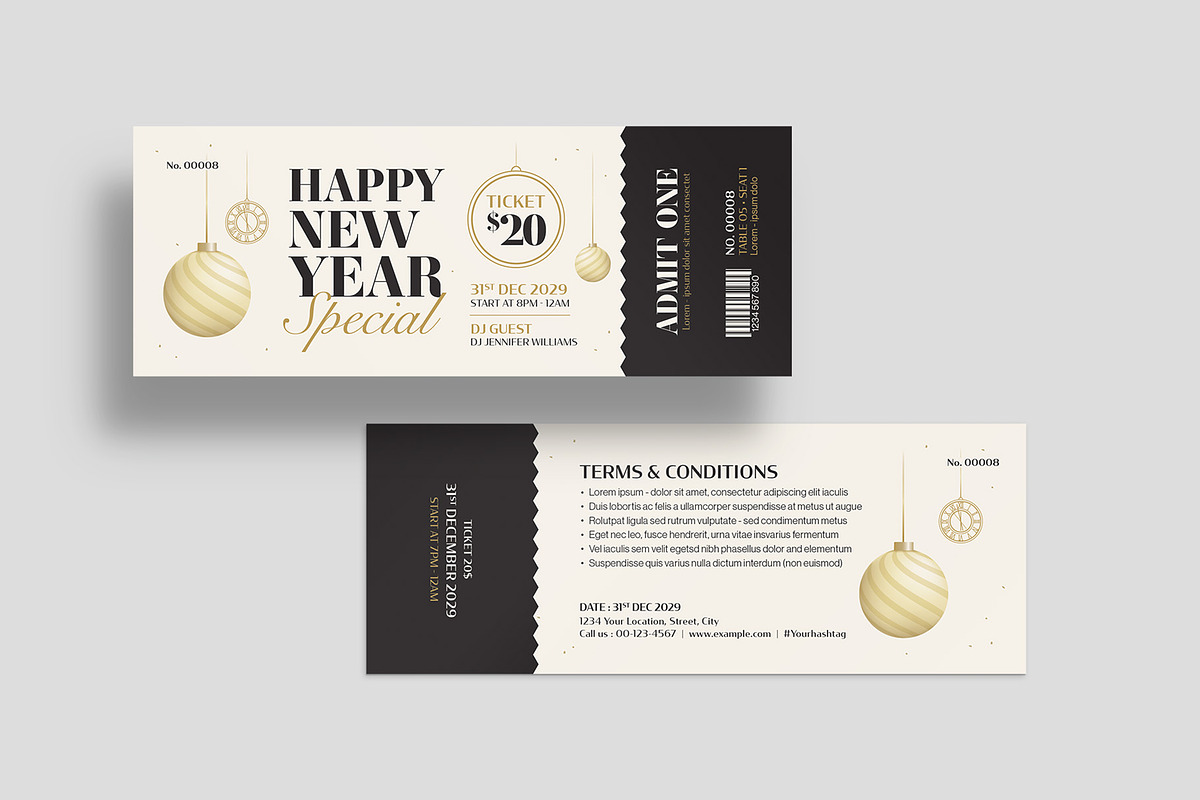 New Years Eve Ticket Template, an Invitation Template by BrandPacks (Photo 5 of 5)