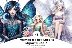 Whimsical Fairy Cliparts, a Seasonal Illustration by CreationArt