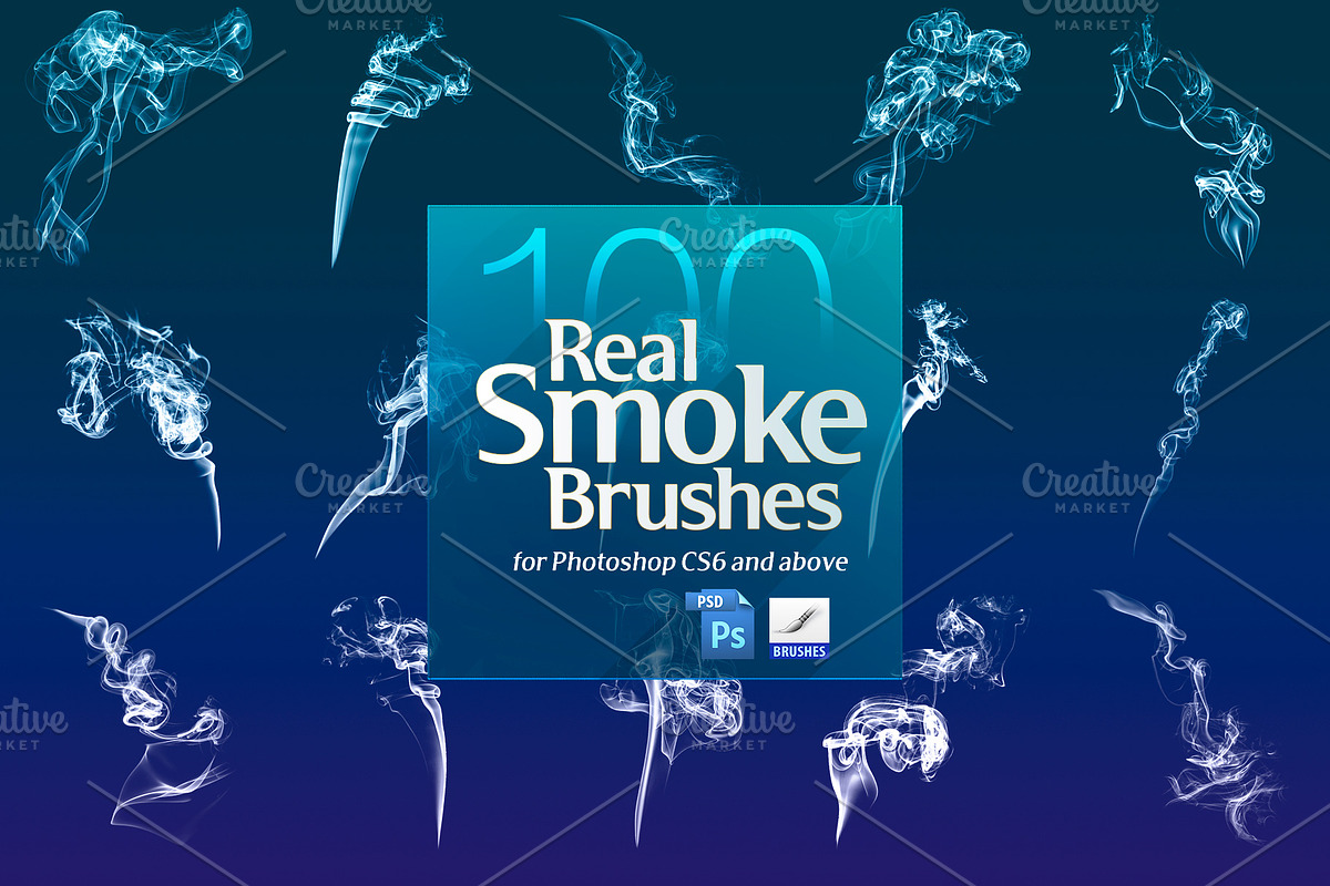 100 Real Smoke Brushes for Photoshop, a Brush Add-On by Creative Graphics (Photo 7 of 11)