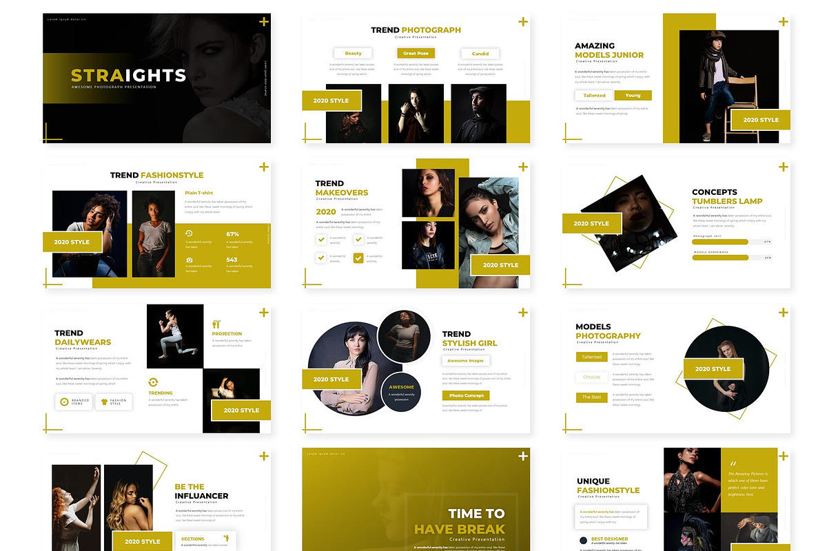 Straight - Powerpoint Template, a Presentation Template by AQR Studio