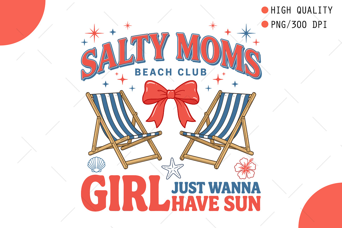 Summer Salty Moms Beach Club PNG, an Illustration by OK Design (Photo 1 of 5)