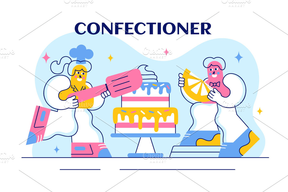 10 Confectioner Vector Illustration, a Person Illustration by denayunebgt (Photo 4 of 4)