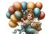 Balloon girl Clipart JPG, a Person Illustration by Memories By Lea (Thumbnail 6 of 18)