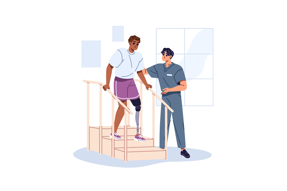 Rehabilitation, physiotherapy set, a Healthcare Illustration by PaperTrident (Photo 2 of 11)