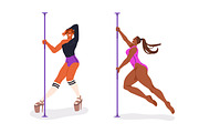 Sexy dancers perform pole dance set, a Person Illustration by Good Studio (Thumbnail 3 of 7)