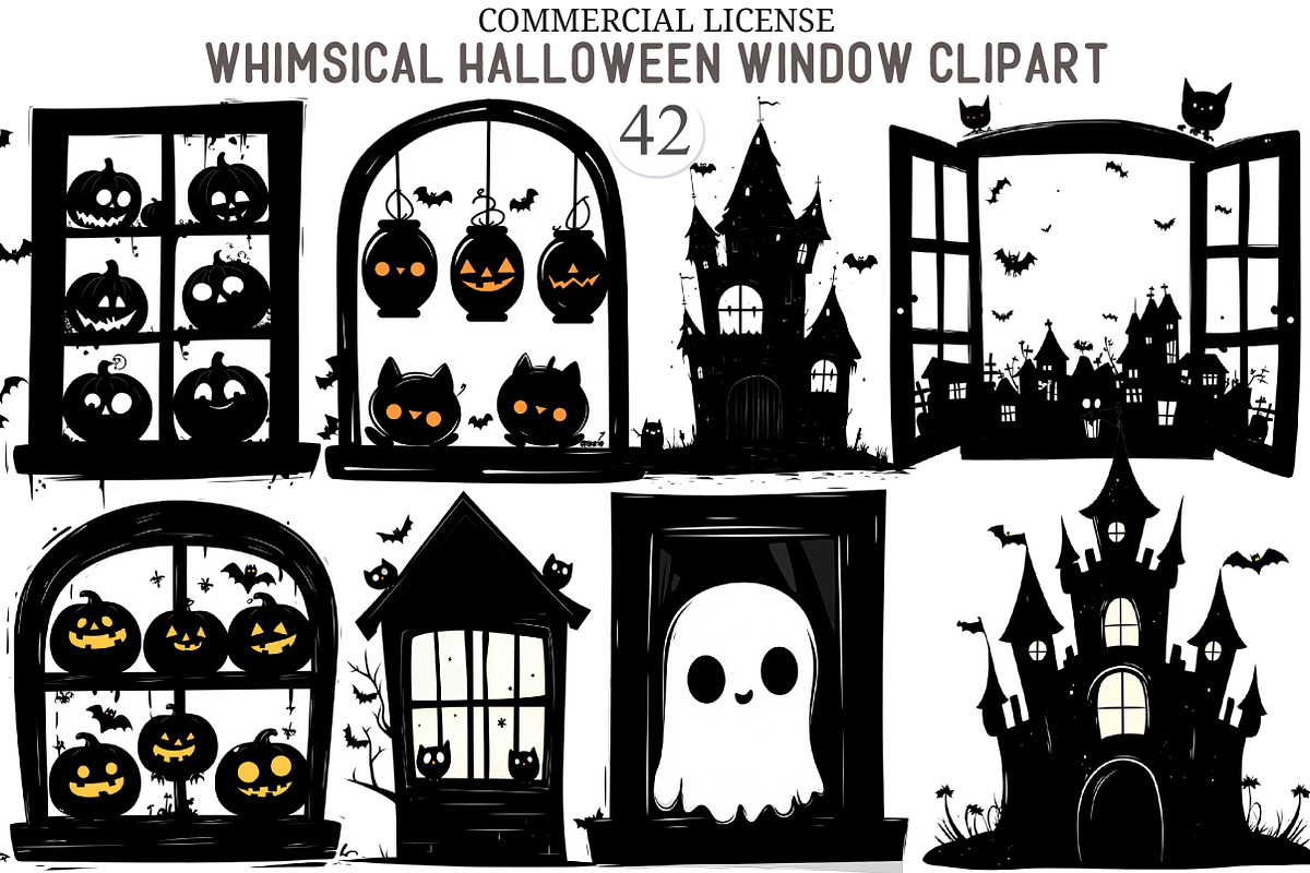 Quirky Halloween Window Clipart, an Illustration by designcity5 (Photo 1 of 5)