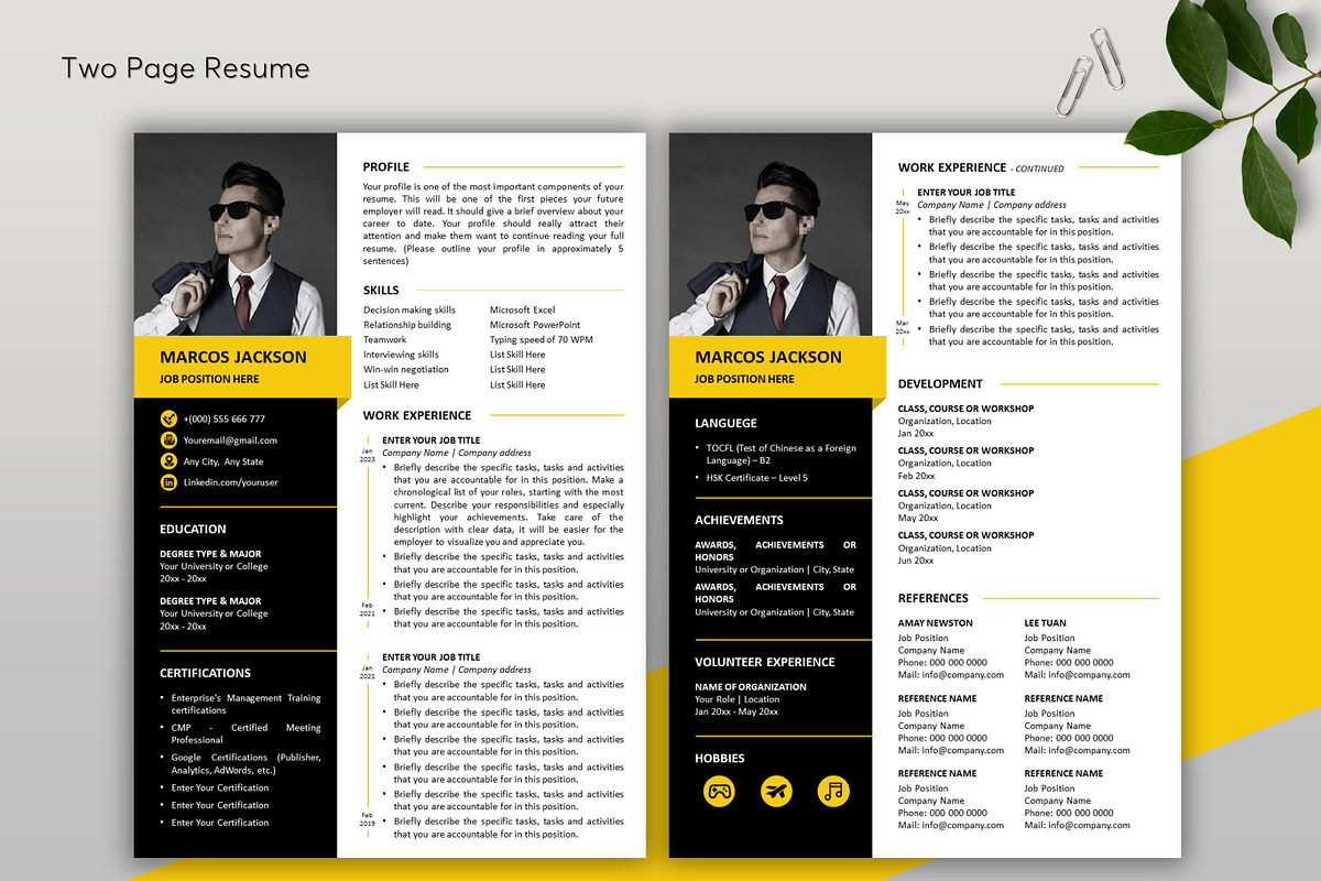 ATS Resume CV Word & Google Docs 22, a Resume Template by MrCam Template Resume|CV (Photo 3 of 8)