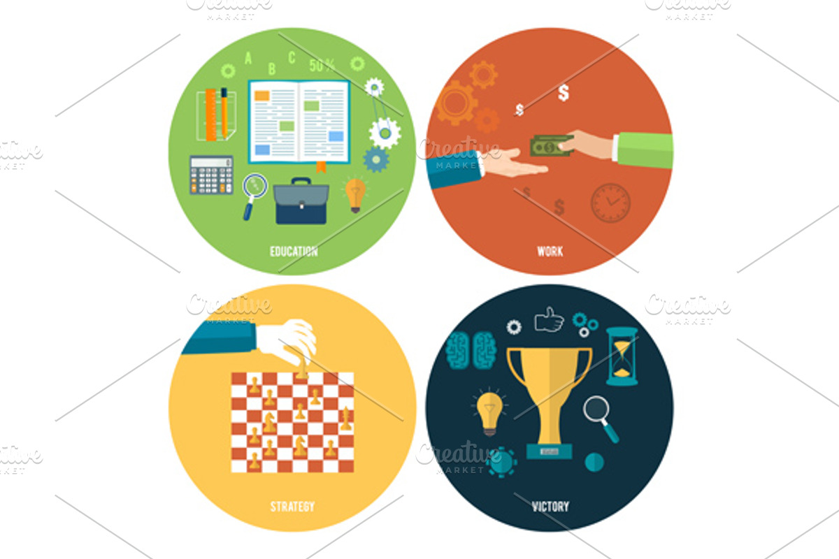 Set icons for education, work preview 2