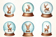 Holiday Snow Globe with Reindeer Cli, an Illustration by CrexoraLab (Thumbnail 3 of 5)