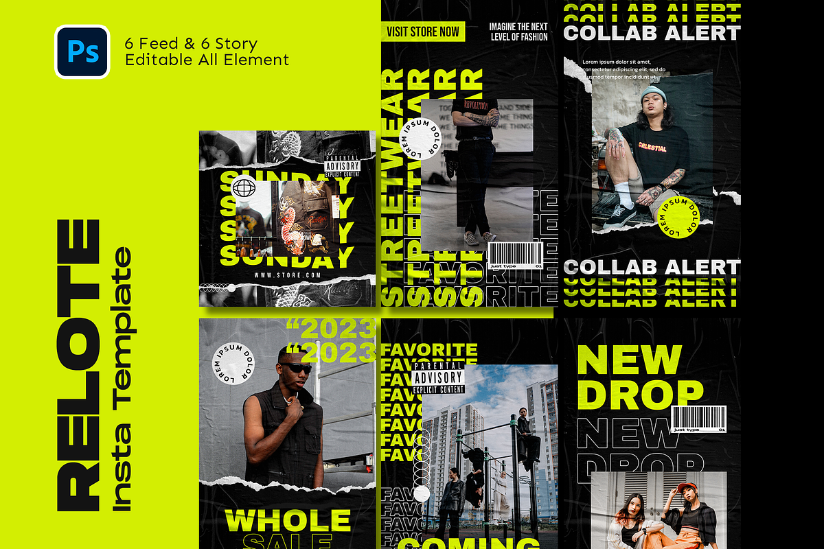 Relote Hypebeast Instagram Template, a Social Media Template by Shinra Labs (Photo 1 of 5)