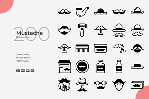 Mustache Duotone Icons