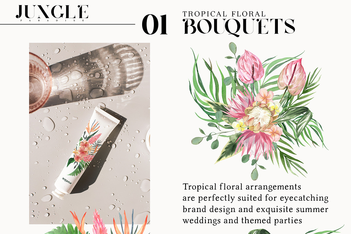 Jungle Paradise Pink Tropical Floral, a Decorative Illustration by Catch the Dream Art (Photo 4 of 17)