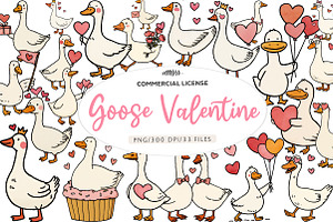 Goose valentine clipart, an Illustration by CreationArt