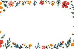 Modern Floral Doodles Frame With Whi, a Photo by LOGOCREATIVE
