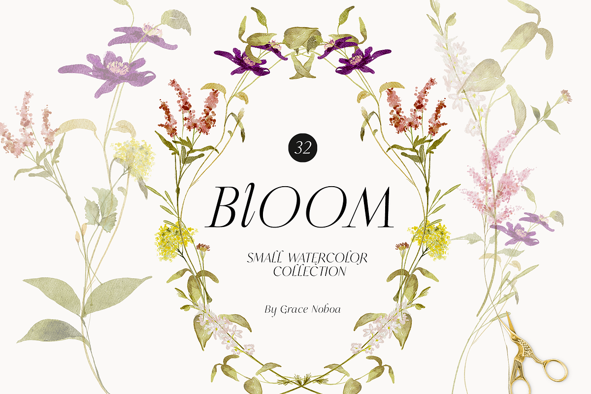 Wildflower spring watercolor florals, a Decorative Illustration by Grace Noboa Illustrations (Photo 1 of 9)