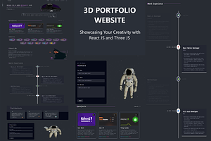 3D Portfolio website with React.js, a Landing Page Template by WebMasteryStudio