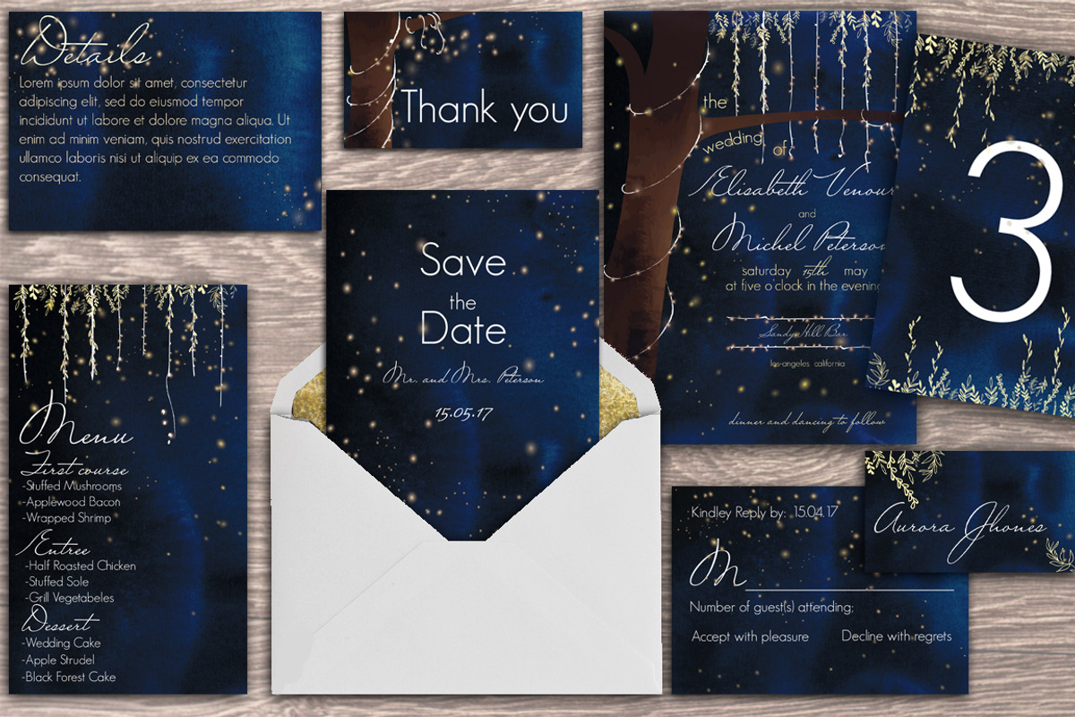 Evening Wedding Collections, an Invitation Template by holaholga (Photo 2 of 5)