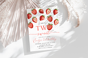 Strawberry Girl 2nd Birthday Invite, a Templates & Theme by Digital_Mind (Thumbnail 3 of 3)