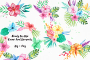 Watercolor Tropical Floral Pack, a Background Graphic by LarysaZabrotskaya (Thumbnail 3 of 5)