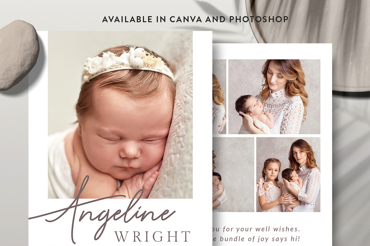 Birth Announcement Card BA006, an Invitation Template by Bellenity Design (Photo 1 of 4)