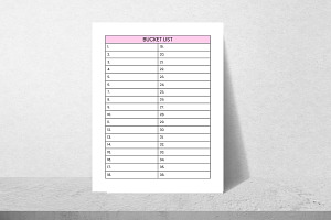 Bucket List Planner Printable