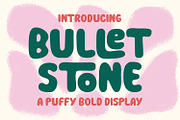 Bullet Stone – Bubble Display Font, a Handwritten Font by Almarkhatype (Thumbnail 1 of 11)