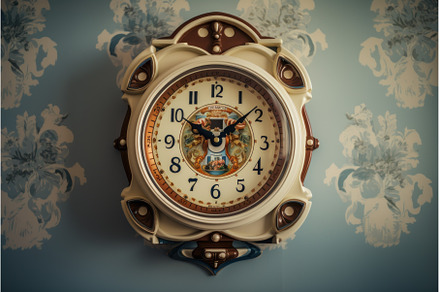 Old clock on brick wall. Generate Ai, an Arts & Entertainment Photo by Ylivdesign